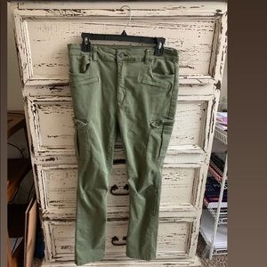 Skinny cargo pants green stretchy